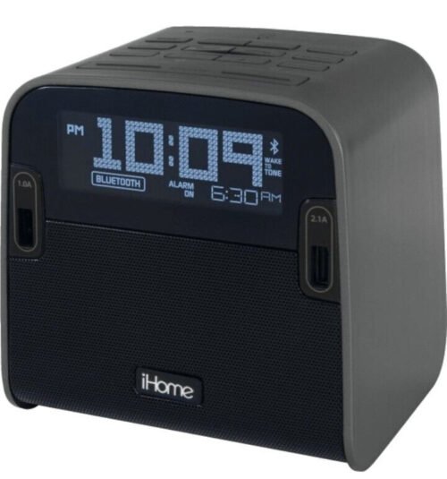 iHome NFC Bluetooth FM Clock Radio With Speakerphone And Dual USB Charging