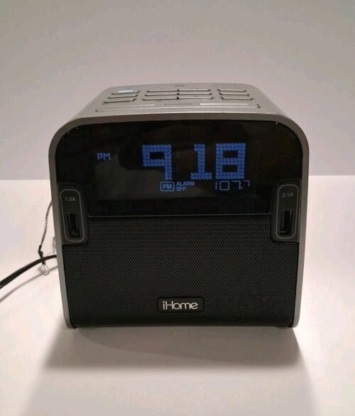 iHome NFC Bluetooth FM Clock Radio With Speakerphone Dual USB Charging HBN22 C9
