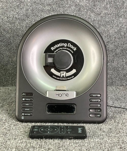 iHome Stereo Alarm Clock Radio iA63 Motorized Rotating Dock For iPhone/iPod