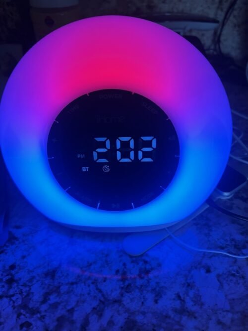 iHome Sunrise Alarm Clock Radio w Bluetooth Speaker Color Changing Lamp- iBT32W