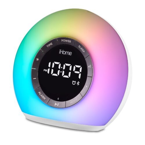 iHome Sunrise Alarm Clock with Bluetooth Speaker and FM Radio