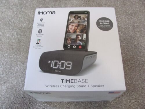 iHome TIMEBASE Dual Charging Bluetooth Alarm Clock with Wireless & USB Charging