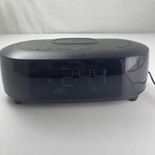 iHOME Time Boost Alarm Clock Wireless Charging iBTW281V2 Bluetooth Navy Blue