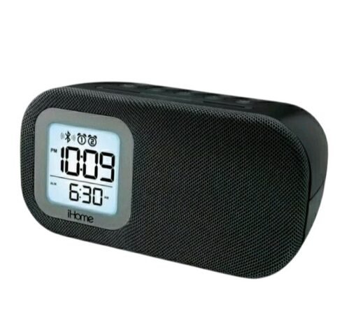 iHome Wireless iBT21BC Bluetooth Dual Alarm Clock with USB Charging Black New