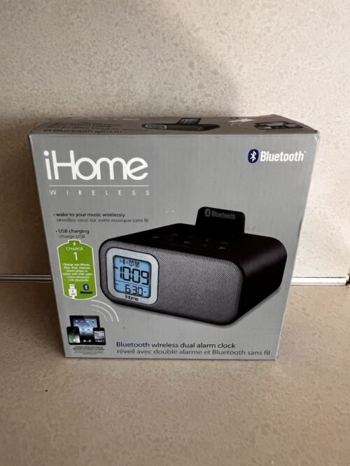 iHome Wireless iBT22 Dual Alarm Clock w USB Charging Bluetooth Speaker Smart NEW