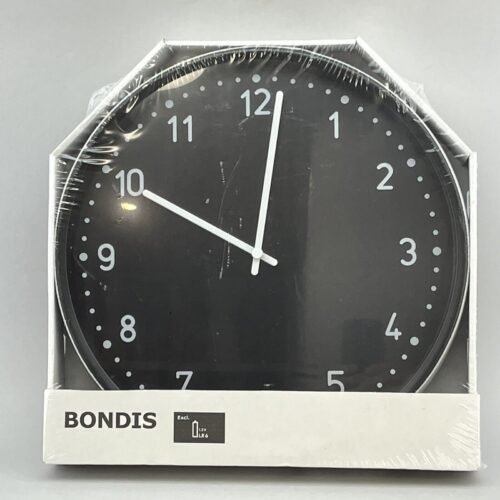 IKEA BONDIS Wall Clock 15" Black New Sealed Battery Large
