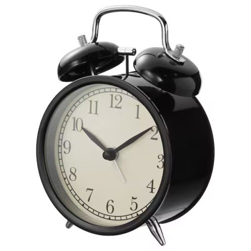 IKEA DEKAD Sharp Alarm Clock Quartz Silent Easy to Set Controls 10 cm Black