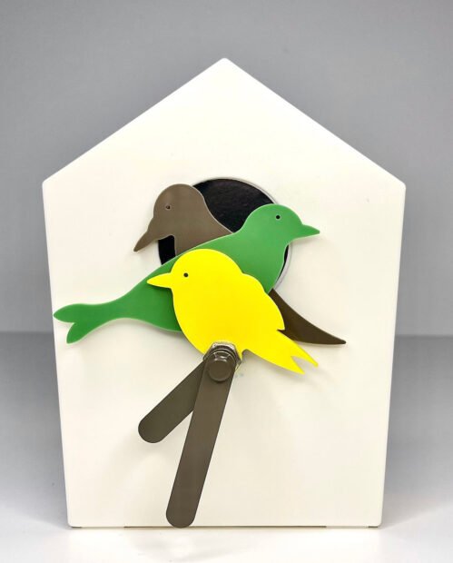 IKEA Starholk Bird House Clock Green Yellow Green Gray David Wahl NEW / SEALED