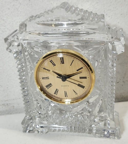Illusions Hand Cut Crystal 24% Quartz Desk Office Mantle Clock Germany