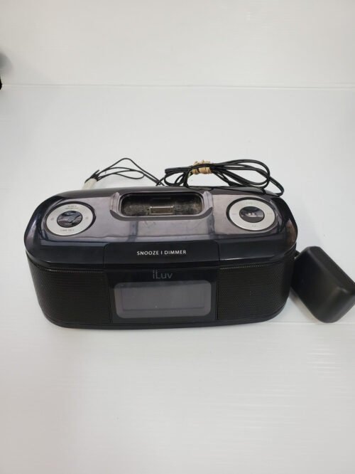 iluv(Black)alarm clock snooze/dimmer with cell phone dock ( 2011) -- IMM153BLK!