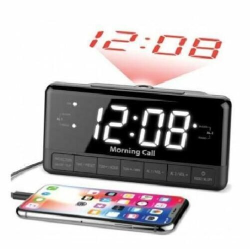 iLuv Morning Call 3 Projection FM Clock Radio Dual Alarm Phone Charging Port New