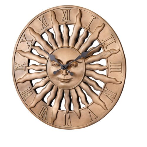 Indoor Outdoor 3-Dimensional Raised Design 14.3 In. Wall Clock with Resin Case