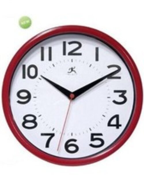 Infinity Clocks 14220ACBT3364 Metro Red 9" Round Wall Clock
