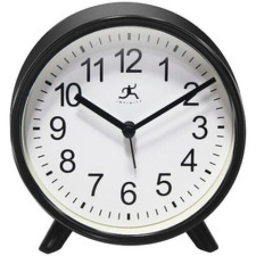 INFINITY INSTRUMENTS 15684BK-4360 Black Tabletop Alarm Clock
