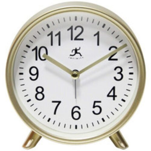 INFINITY INSTRUMENTS 15684GD-4360 Gold Tabletop Alarm Clock
