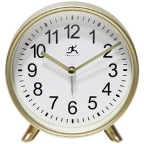 INFINITY INSTRUMENTS 15684GD-4360 Gold Tabletop Alarm Clock