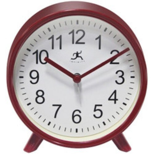 INFINITY INSTRUMENTS 15684RD-4360 Red Tabletop Alarm Clock