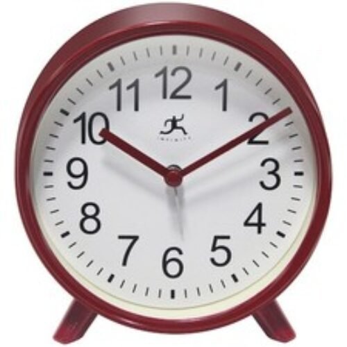 INFINITY INSTRUMENTS 15684RD-4360 Red Tabletop Alarm Clock