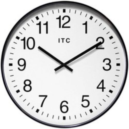Infinity Instruments Business Wall Clock 19" Black Case Shatter-Resistant Lens