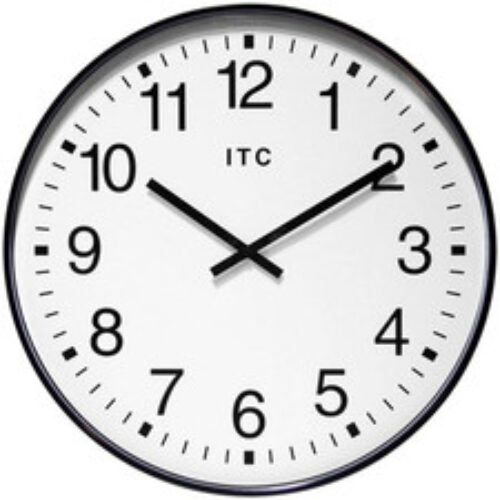 Infinity Instruments Business Wall Clock 19" Black Case Shatter-Resistant Lens
