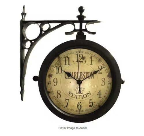 Infinity Instruments Charleston 8 in. x 8 in. Round Outdoor Wall Clock