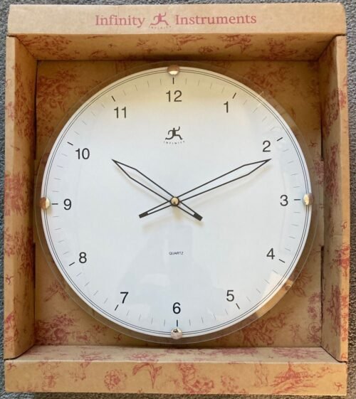 Infinity Instruments Contemporary Quartz 12 Inch Wall Clock Black & White New