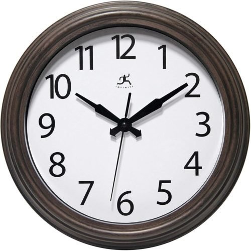 Infinity Instruments Fabrizio Wall Clock, 12", Brown Decorative, Indoor/Outdoor