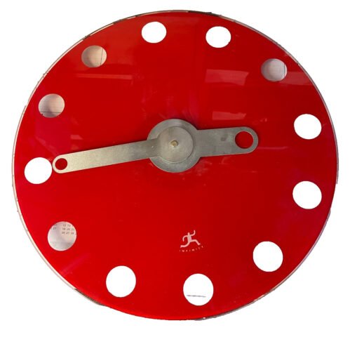 Infinity Instruments Minimalist Modern Wall clock with Glass Cover & Silent RED