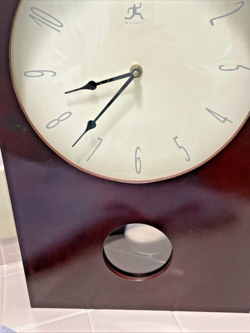 Infinity Instruments Wall Clock Battery Powered Quartz Movement With Pendulum