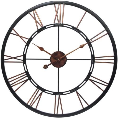 Infinity Instruments Wall Clock Round Bronze Metal Hands 28 in. H x 28 in. W