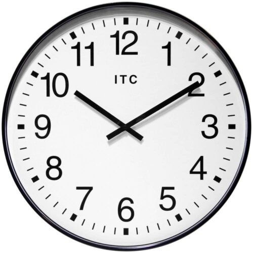 Infinity Instruments Wall Clocks 19.37"Hx19.37"Wx2.25"L Round Plastic Black