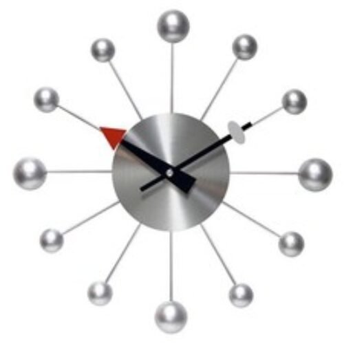 Infinity Instruments Wall Clock Silver Orb Metal Spoke Modern Decorative Elegant