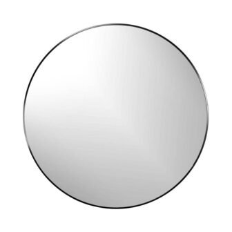 Infinity Round Satin Black Metal Framed Mirror 31.5 in. x 31.5 in.