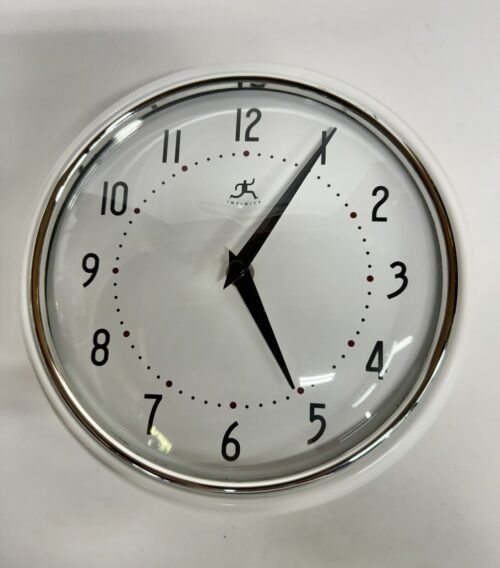 Infinity Wall Clock 8.5” White Tested Quiet And Works