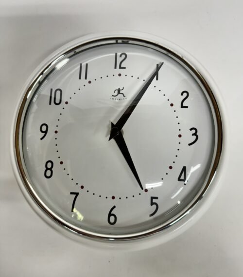 Infinity Wall Clock 8.5” White Tested Quiet And Works
