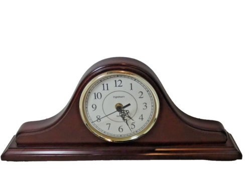 INGRAM Classic Mantle Shelf Wood Clock No Chime Medium 16.5"x 6" A+