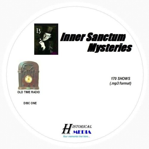INNER SANCTUM MYSTERIES - 170 Shows Old Time Radio In MP3 Format OTR 2 CDs