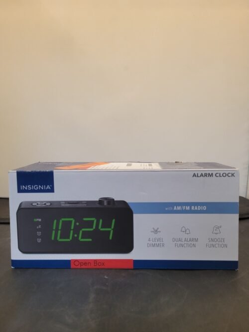 Insignia Digital AM/FM Radio Dual Alarm Clock 4-Level Dimmer - Black NS-ALCL24