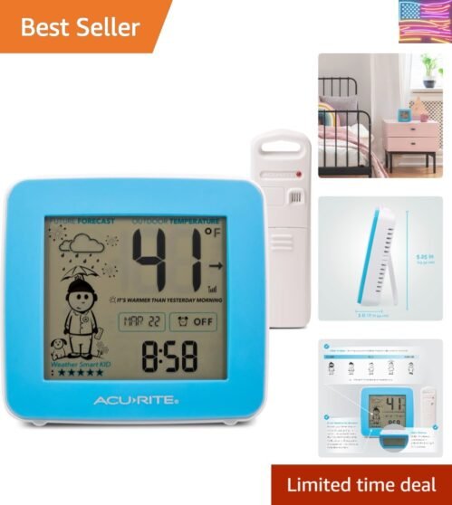 Interactive Kids Weather Station & Alarm Clock - Teach Dressing for the Weather