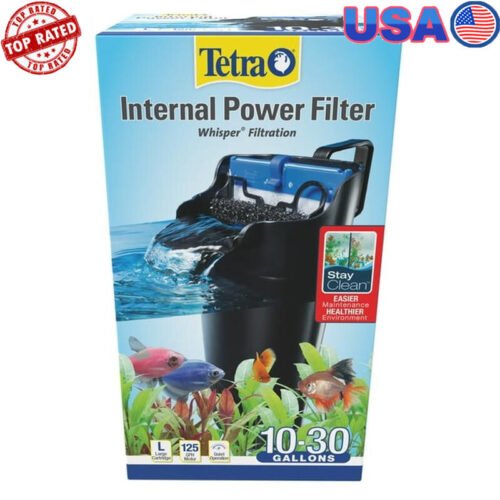 Internal Aquarium Filter W/ Air Pump 10-30 Gallon Submersible Filtration System