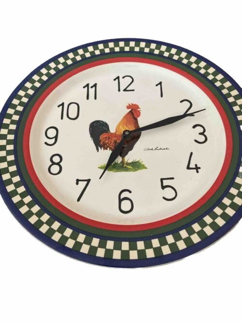 International Table works Bob Timberlake Ella Rooster Dinner Plate Wall Clock