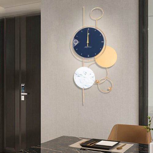 Iron Wall Clock Big Size 3D Nordic Metal round Large Wall Clocks Home Decoration