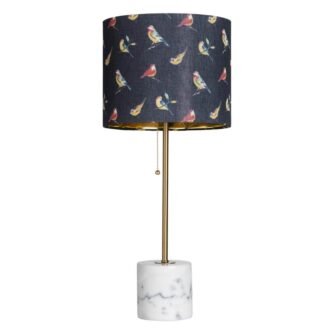 Isla Marble Base Lamp with Bird Shade