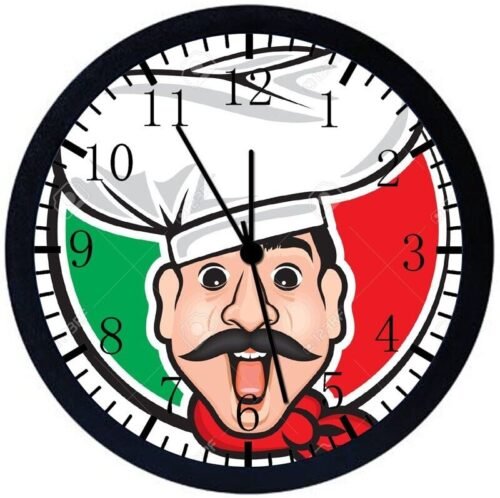 Italian Chef Wall Clock 12" Large Personalized option with adding names E91