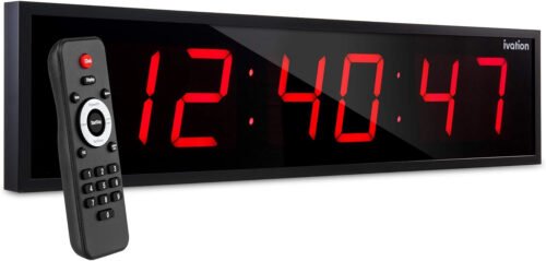 Ivation Huge 24 Inch Large Big Oversized Digital LED Clock with Stopwatch, Alarm