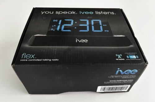 Ivee Digital Voice Control Alarm Clock Black Flex 6 Sleep Sounds Voice Commands
