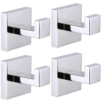 J-Hook Robe/Towel Hook in Polished Chrome (4 pack)