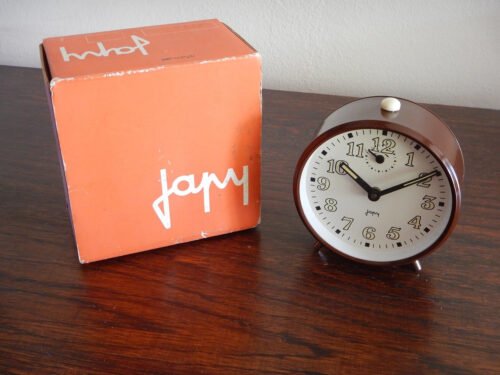 Japy Brown Clock New Stock 70s Original Box Never Sold