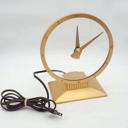 Jefferson Golden Hour Electric Mystery Clock Inaccurate Runs Glass Scratched MCM