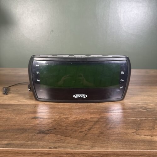 Jensen Digital AM/FM Dual Alarm Clock Radio Black JCR-208A Tested/Works
